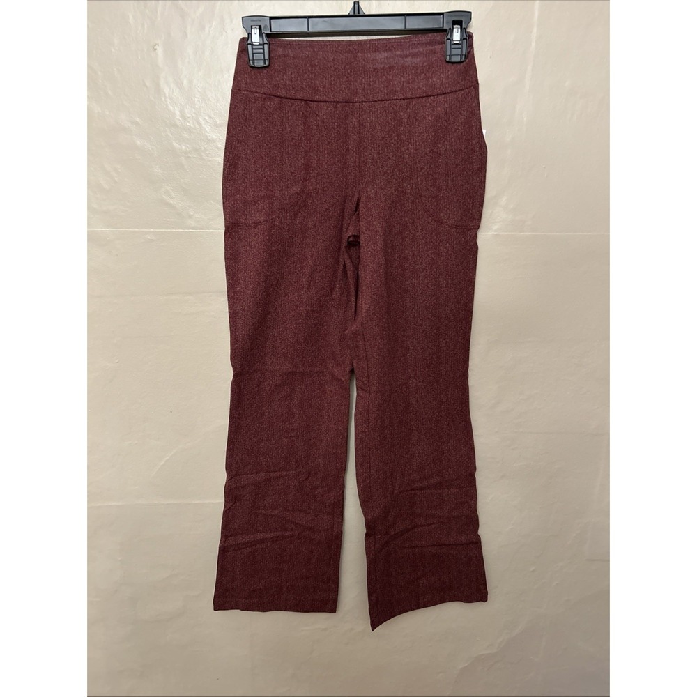 Women With Control XXS Burgundy Herringbone Boot‎ Cut Pants